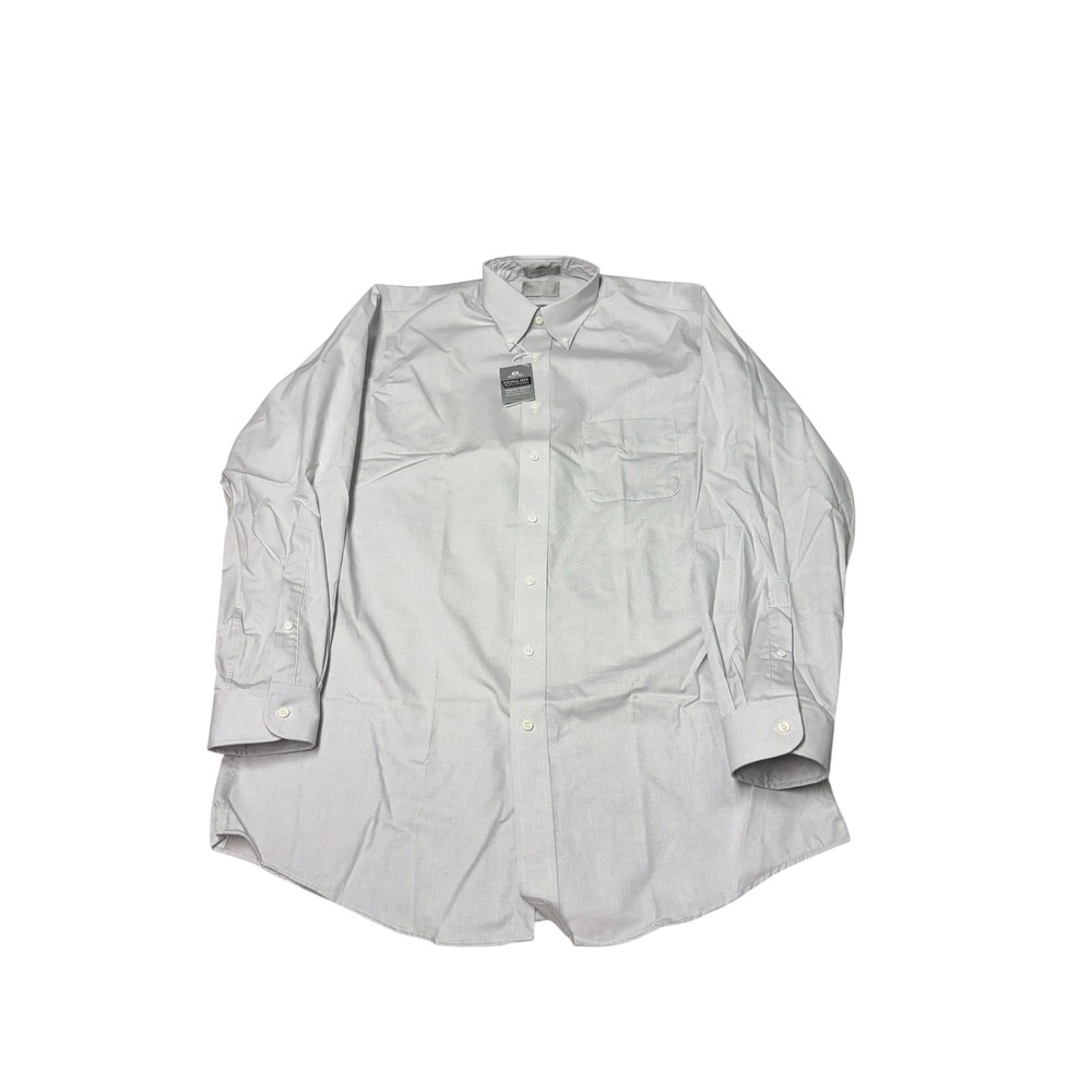 NWT Stafford Executive Gray Pinpoint Oxford Dress Mens 16.5 37 X-Tall Wrinkle